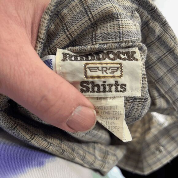 Flying R Ranchwear Ruddock Shirt Mens L Plaid Pearl Snap Western Made USA * - Picture 5 of 6